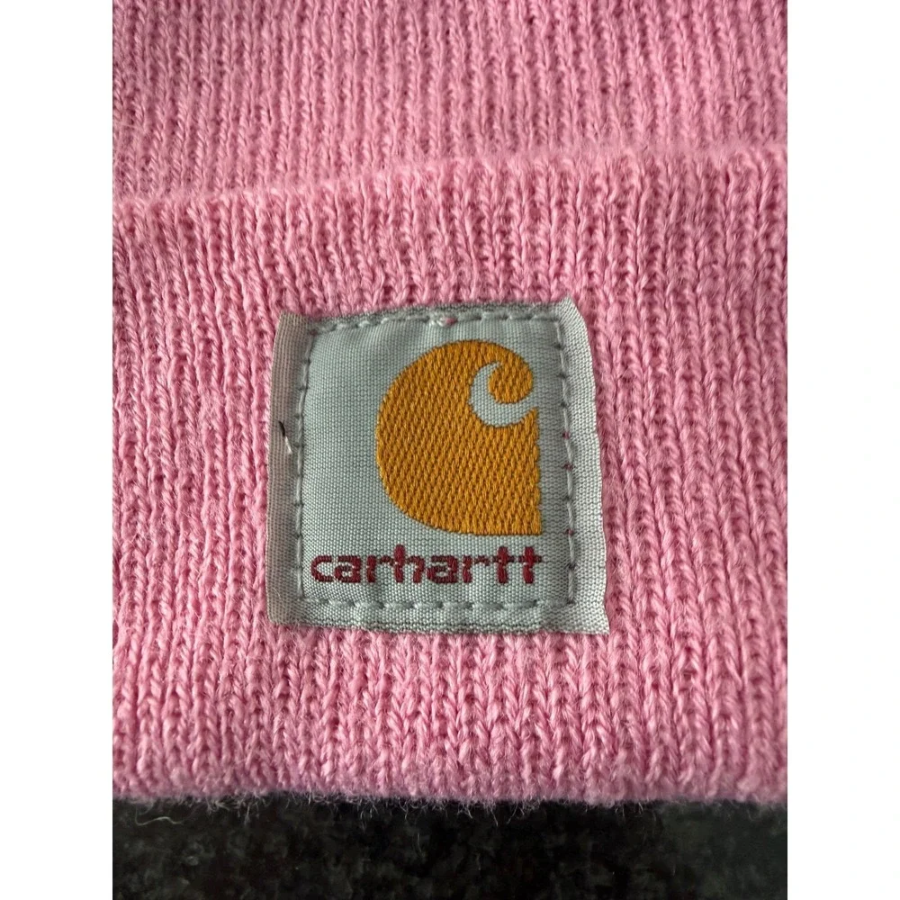 Carhartt Toddler Pink Acrylic Rib-Knit Beanie Hat CB8905 P182‎ Made in USA